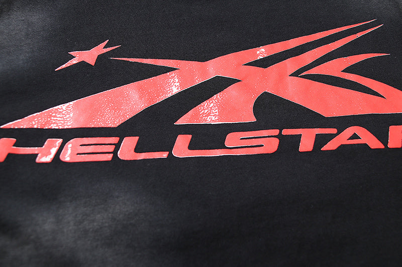 Hellstar クラシックロゴ 黒赤 Tシャツ