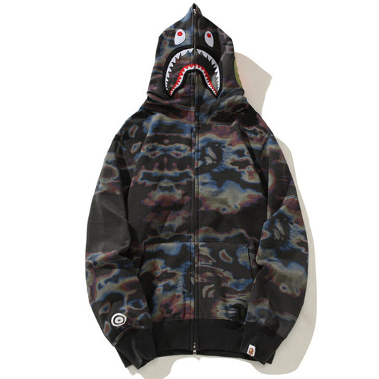BAPE カラー シャーク フーディー