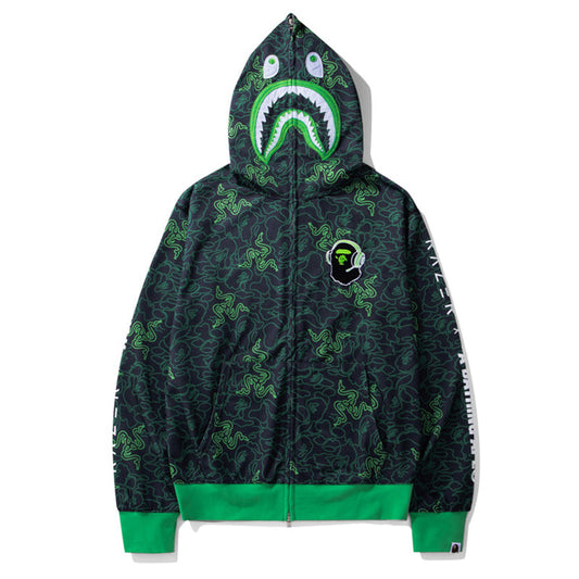 BAPE グリーン シャーク エイプヘッド フーディー