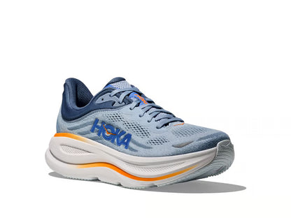 HOKA Bondi 9 Running Shoe – Blue Grey, Navy & Orange