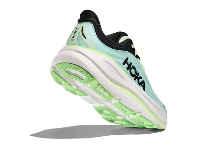 HOKA Bondi 9 Running Shoe – Mint, Lime & Black
