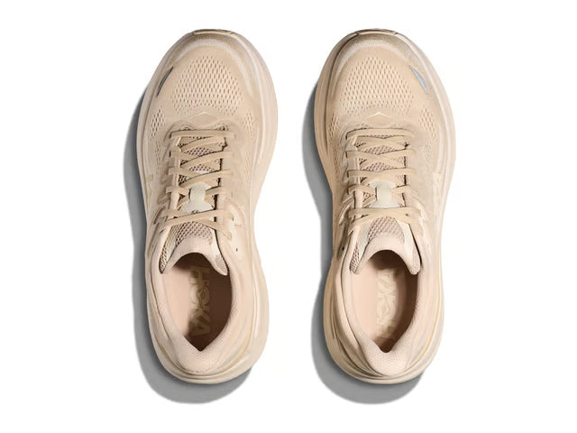HOKA Bondi 9 Running Shoe – Beige & Cream