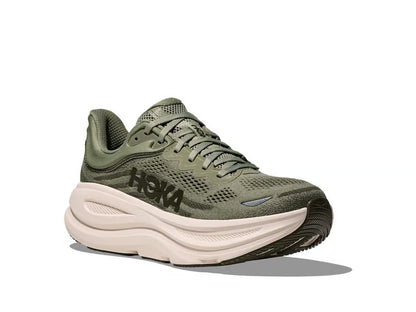 HOKA Bondi 9 Running Shoe – Olive & Cream