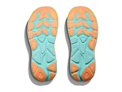 HOKA Clifton 10 – Aqua, Yellow & Peach