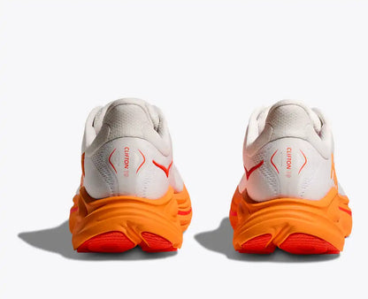 HOKA Clifton 10 – White & Orange