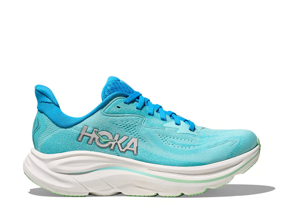 HOKA Clifton 10 – Aqua, Blue & White