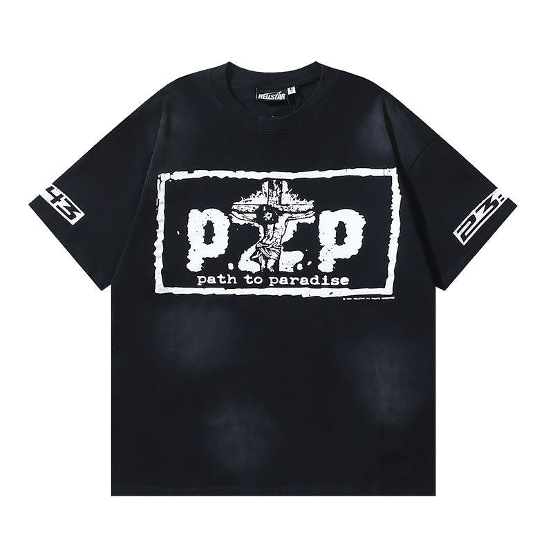 ヘルスター P2P パス トゥ パラダイス グラフィック Tシャツ ブラック
