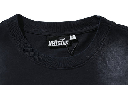 ヘルスター リーチユアインナーピース ブラックグラフィックTシャツ