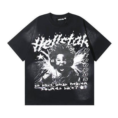 ヘルスター ミュージック ボーイ レコード グラフィック Tシャツ ブラック