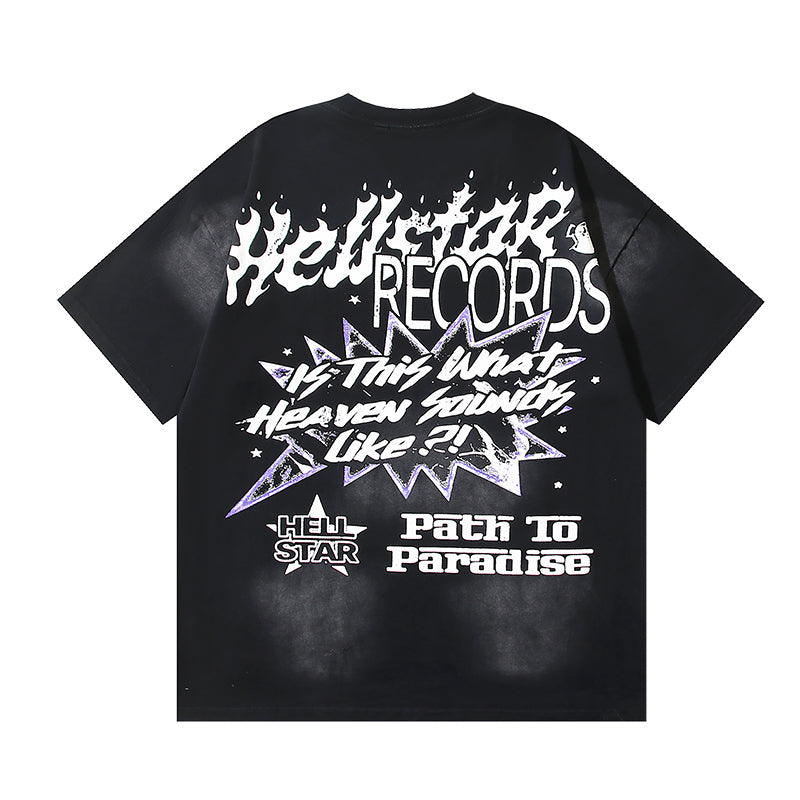ヘルスター ミュージック ボーイ レコード グラフィック Tシャツ ブラック