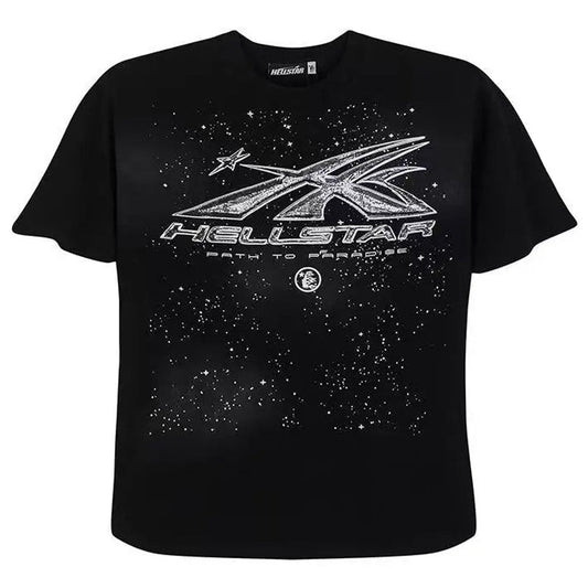 ヘルスター クロームロゴ ブラックグラフィックTシャツ