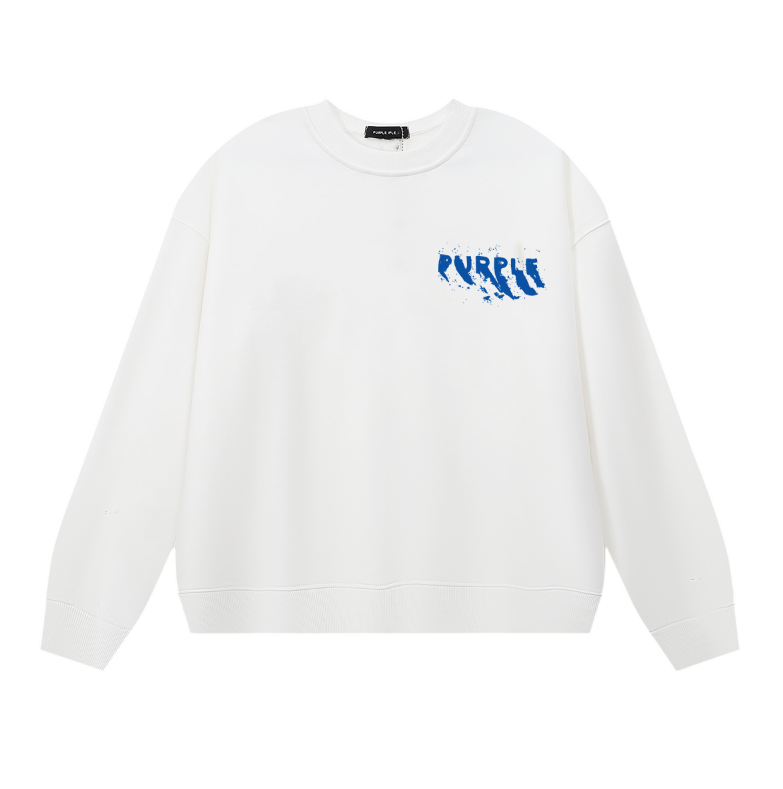 パープル メンズ長袖 Tシャツ スウェット 1158