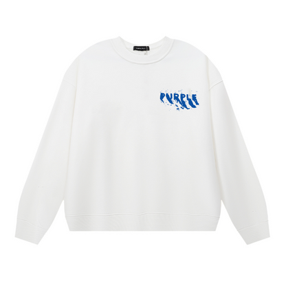 パープル メンズ長袖 Tシャツ スウェット 1158