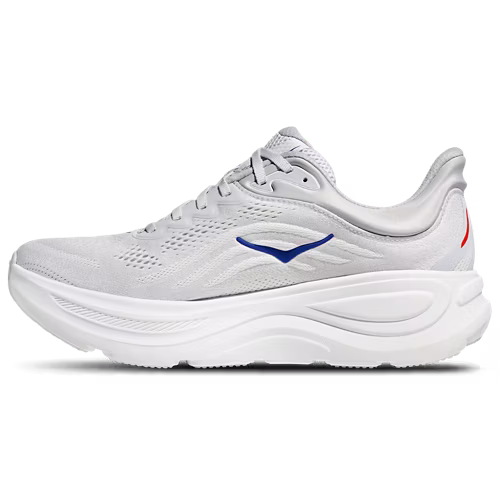 HOKA Bondi 9 Running Shoe – White, Blue & Red