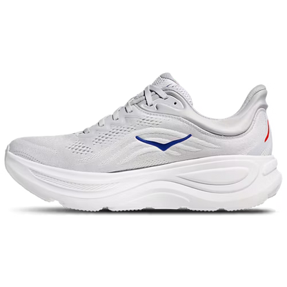 HOKA Bondi 9 Running Shoe – White, Blue & Red
