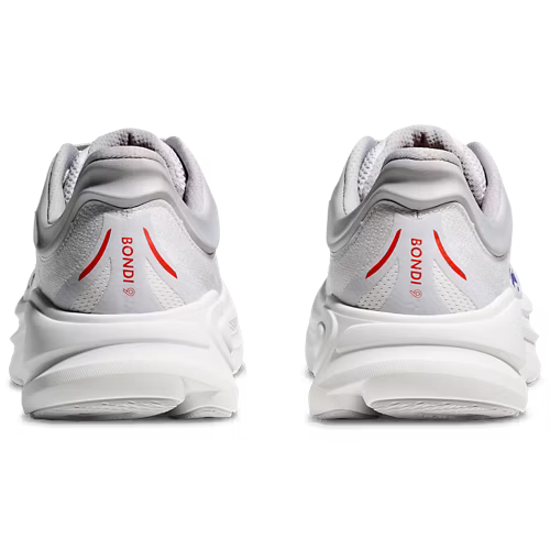 HOKA Bondi 9 Running Shoe – White, Blue & Red