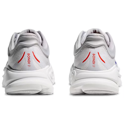 HOKA Bondi 9 Running Shoe – White, Blue & Red