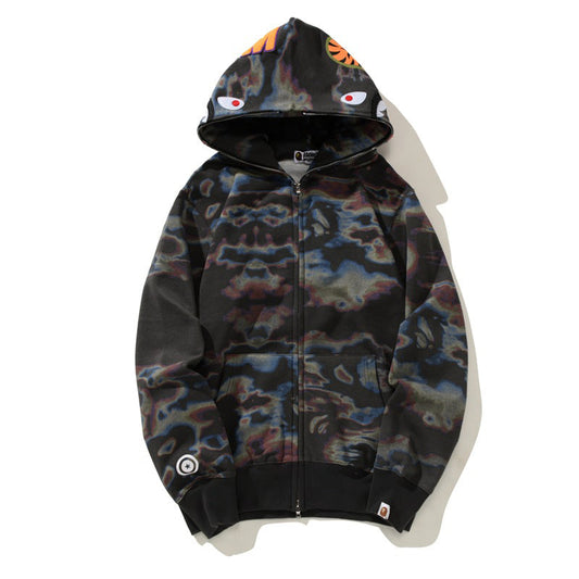 BAPE カラー シャーク フーディー