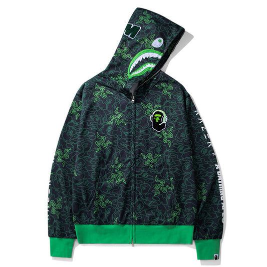 BAPE グリーン シャーク エイプヘッド フーディー