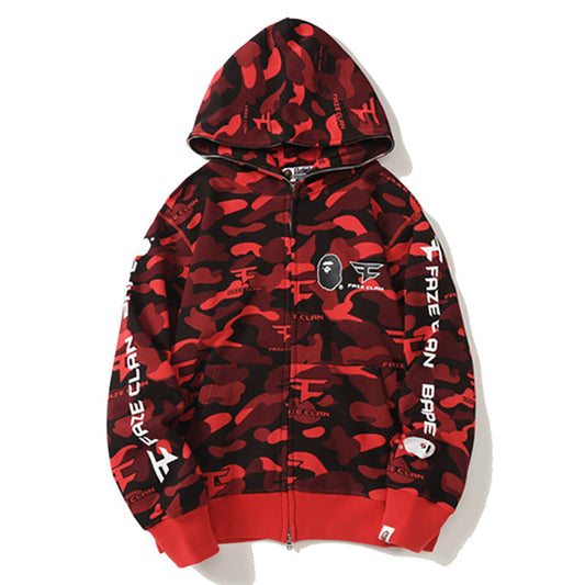 BAPE レッドカモ エイプヘッドフーディー