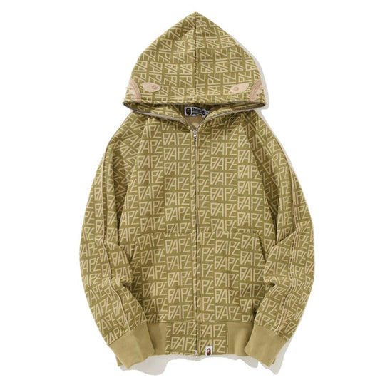 BAPE ロゴ カラーカモ シャークフーディー