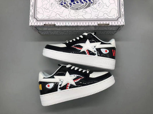 A Bathing Ape Bape Sta Low カラーブロック シャーク ブラック