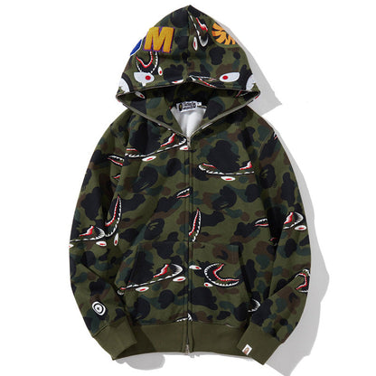 BAPE Shark 1st Camo Shark Kapuzenjacke mit Reißverschluss