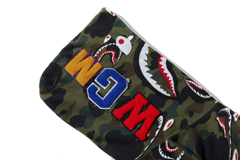 BAPE Shark 1st Camo Shark Kapuzenjacke mit Reißverschluss