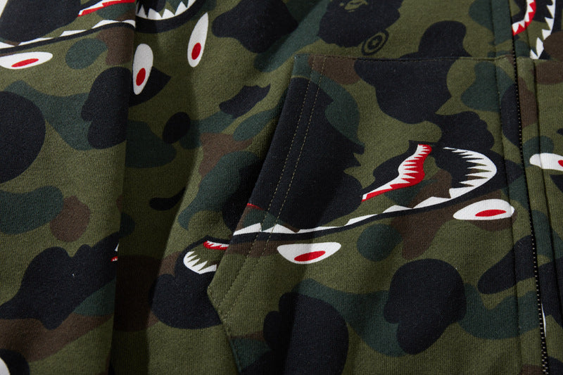 BAPE Shark 1st Camo Shark Kapuzenjacke mit Reißverschluss