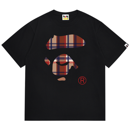 BAPE チェック エイプ フェイス Tシャツ