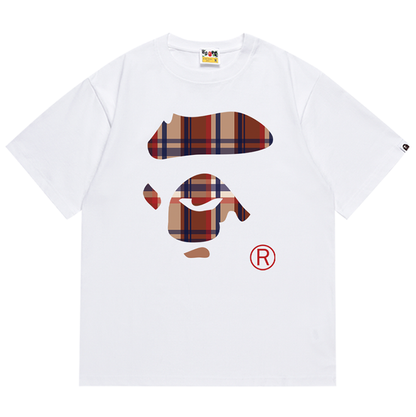 BAPE チェック エイプ フェイス Tシャツ