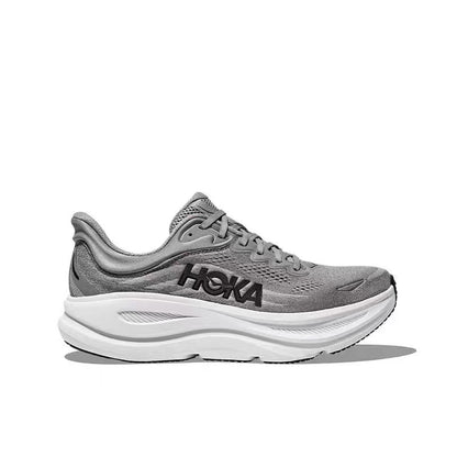 HOKA Bondi 9 Running Shoe – Grey, Black & White
