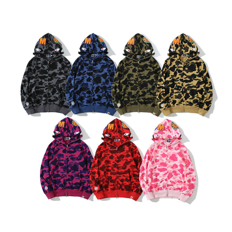 BAPE WGM Camo Kapuzenpullover mit Reißverschluss