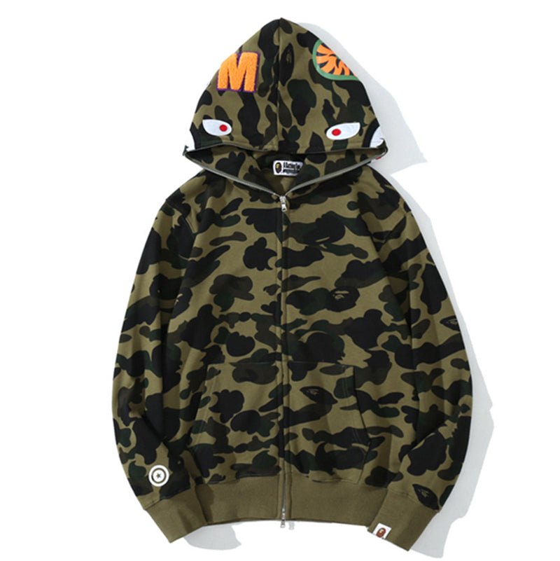 BAPE WGM Camo Kapuzenpullover mit Reißverschluss