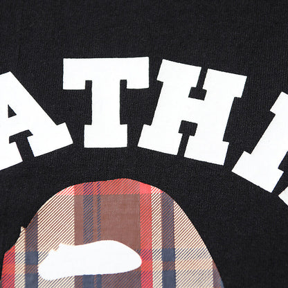 Bape 黒と茶色のチェック柄 スモールロゴ 半袖Tシャツ