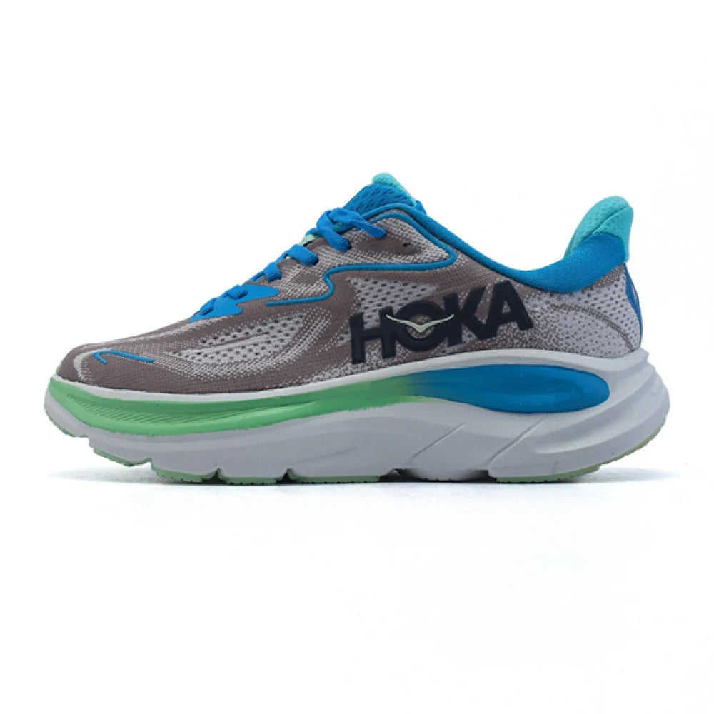 HOKA Clifton 10 – Grey, Blue & Mint