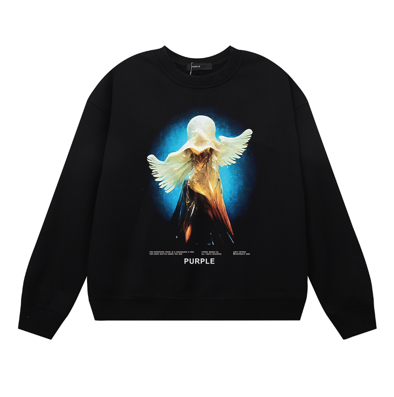 パープル メンズ長袖Tシャツ スウェット 1159