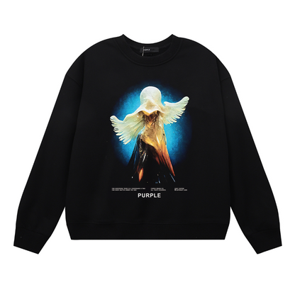 パープル メンズ長袖Tシャツ スウェット 1159
