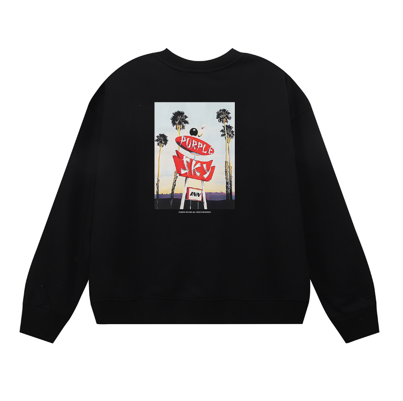 紫 メンズ 長袖Tシャツ スウェットシャツ 1150