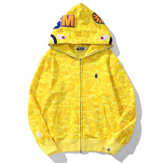 BAPE シャーク イエロー ジップフーディー