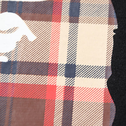 Bape 黒と茶色のチェック柄 スモールロゴ 半袖Tシャツ