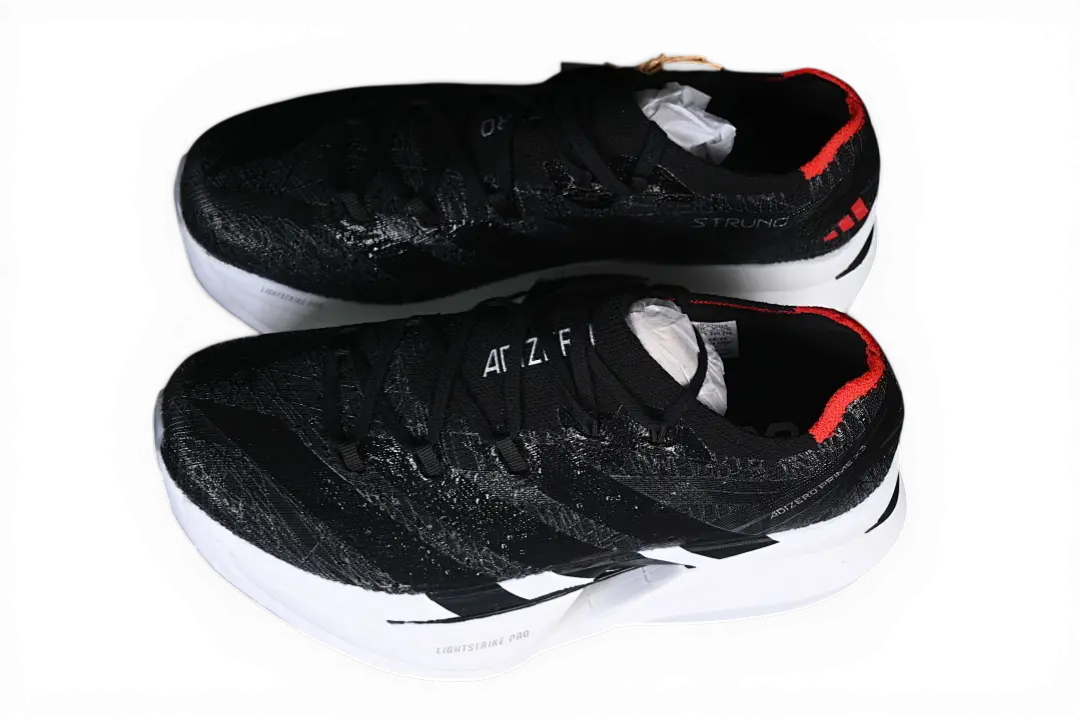 Adidas Adizero Prime X3 Strung Running Shoes - Black, White & Red