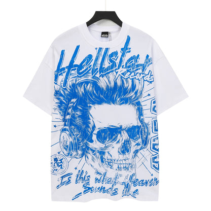 ヘルスターレコーズ シャツ 白 青