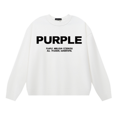 パープル メンズ 長袖 Tシャツ スウェットシャツ 1142