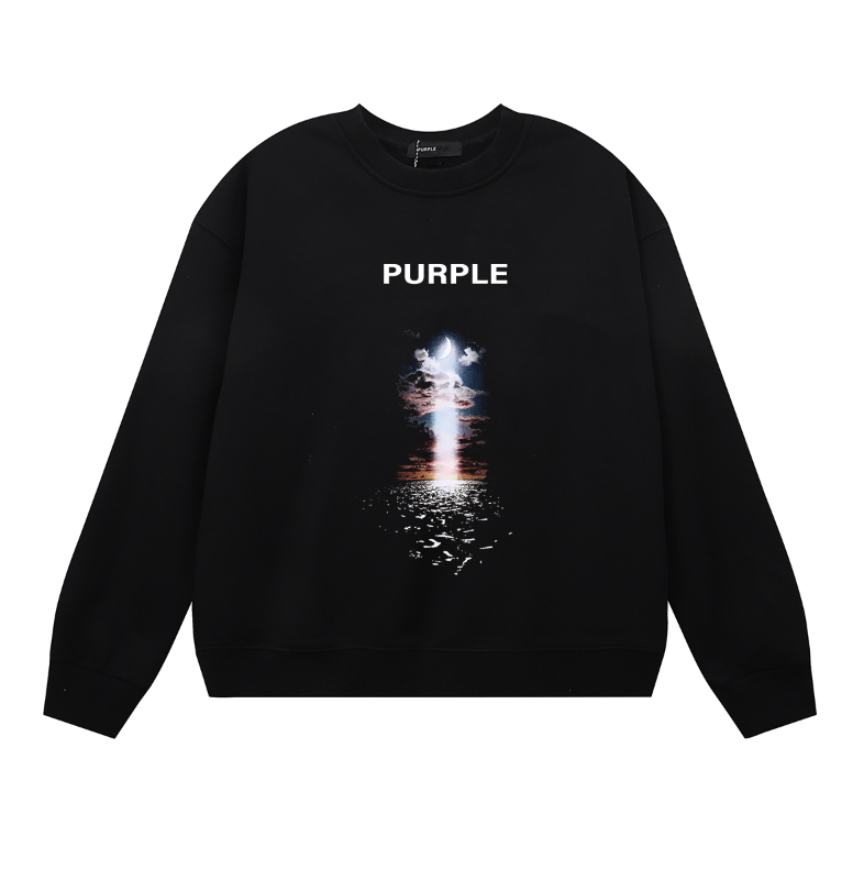 パープル メンズ長袖Tシャツ スウェットシャツ 1139