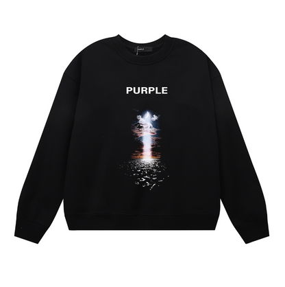 パープル メンズ長袖Tシャツ スウェットシャツ 1139