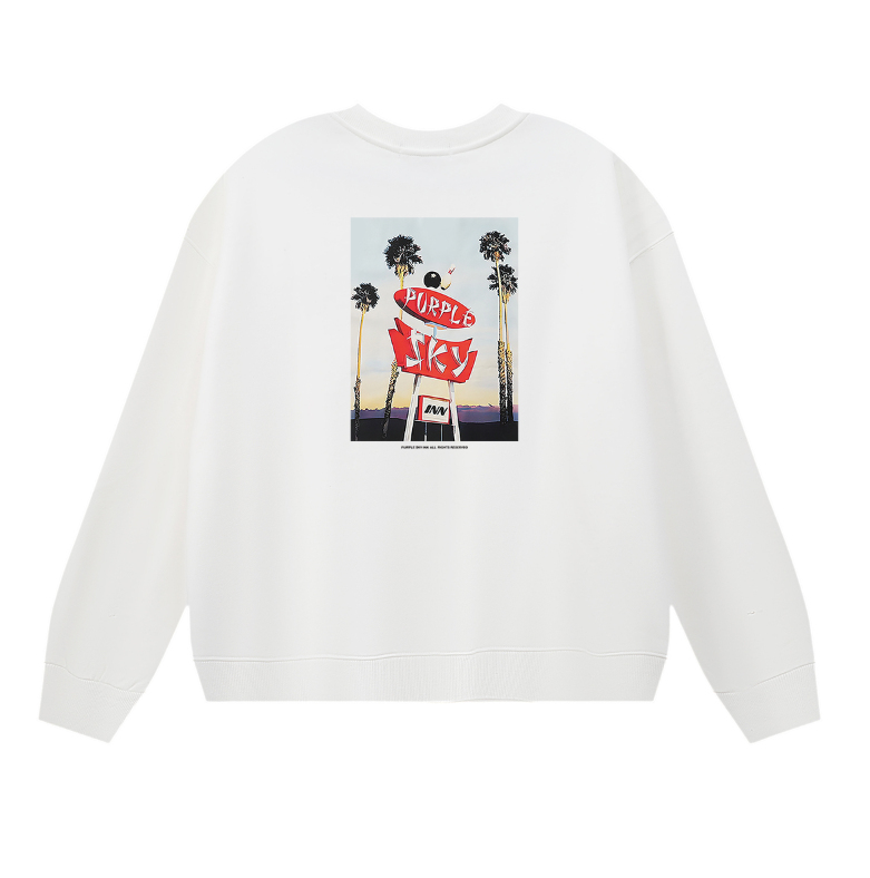 紫 メンズ 長袖Tシャツ スウェットシャツ 1150