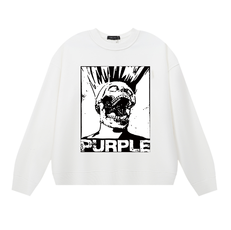 パープル メンズ長袖Tシャツ スウェット 1144