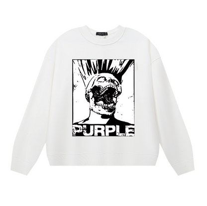 パープル メンズ長袖Tシャツ スウェット 1144