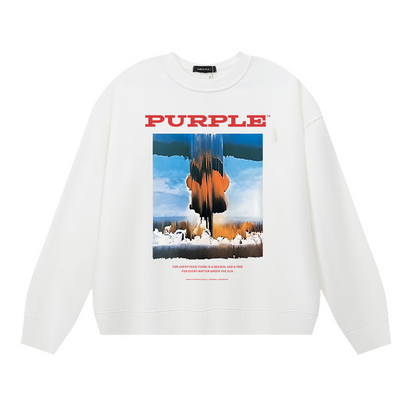 紫 メンズ 長袖 Tシャツ トレーナー 1149
